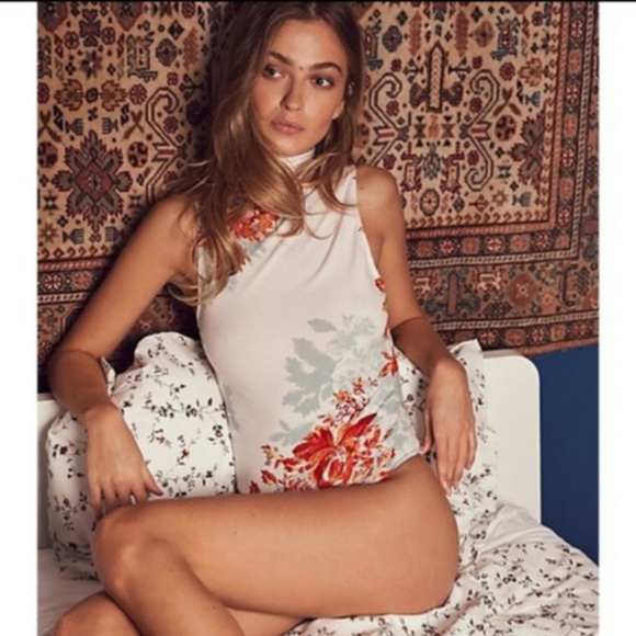 NWT Free People Pixie Mock Neck Thong Bodysuit top - Picture 3 of 8